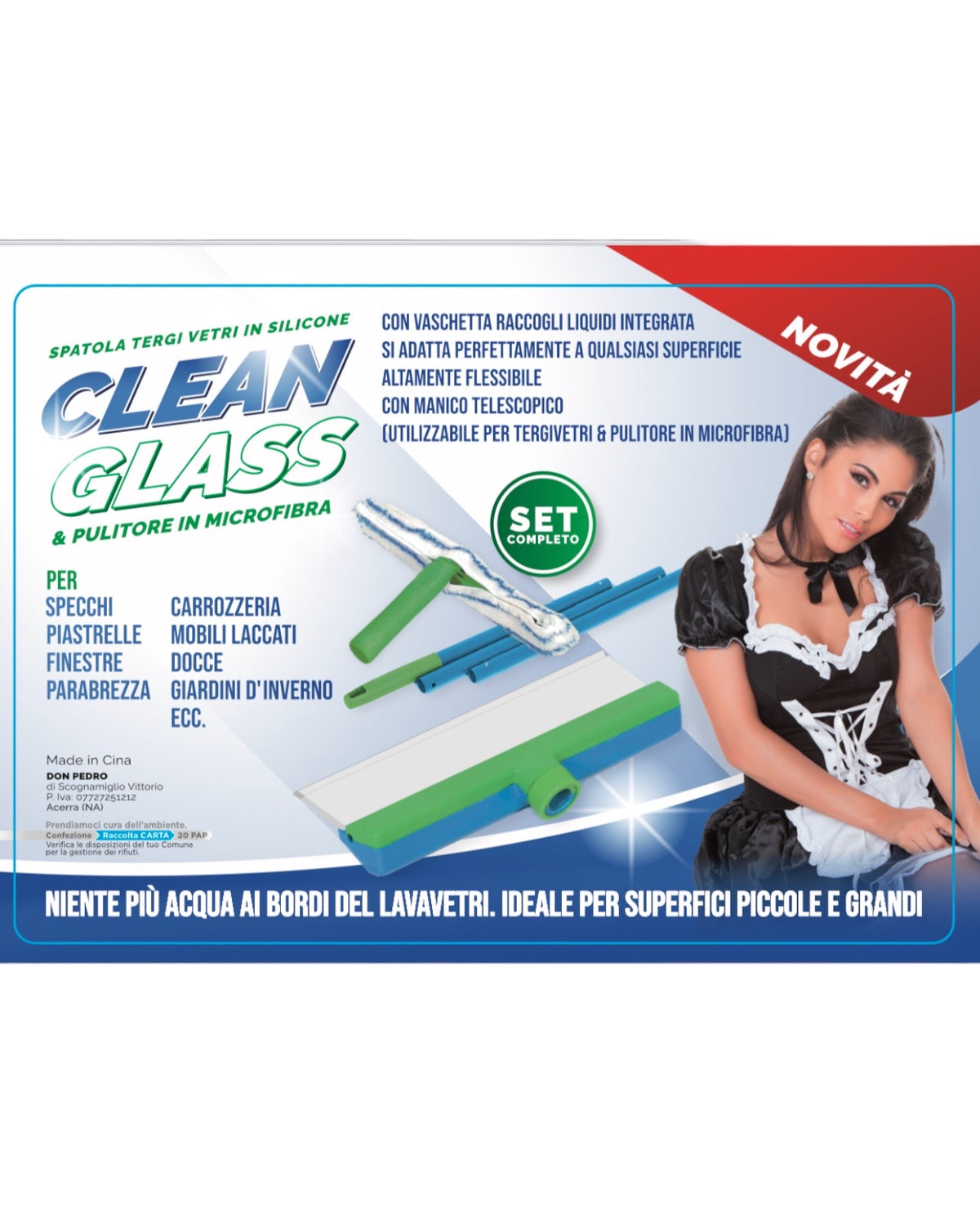 Clean Glass professional set Grande e piccolo
