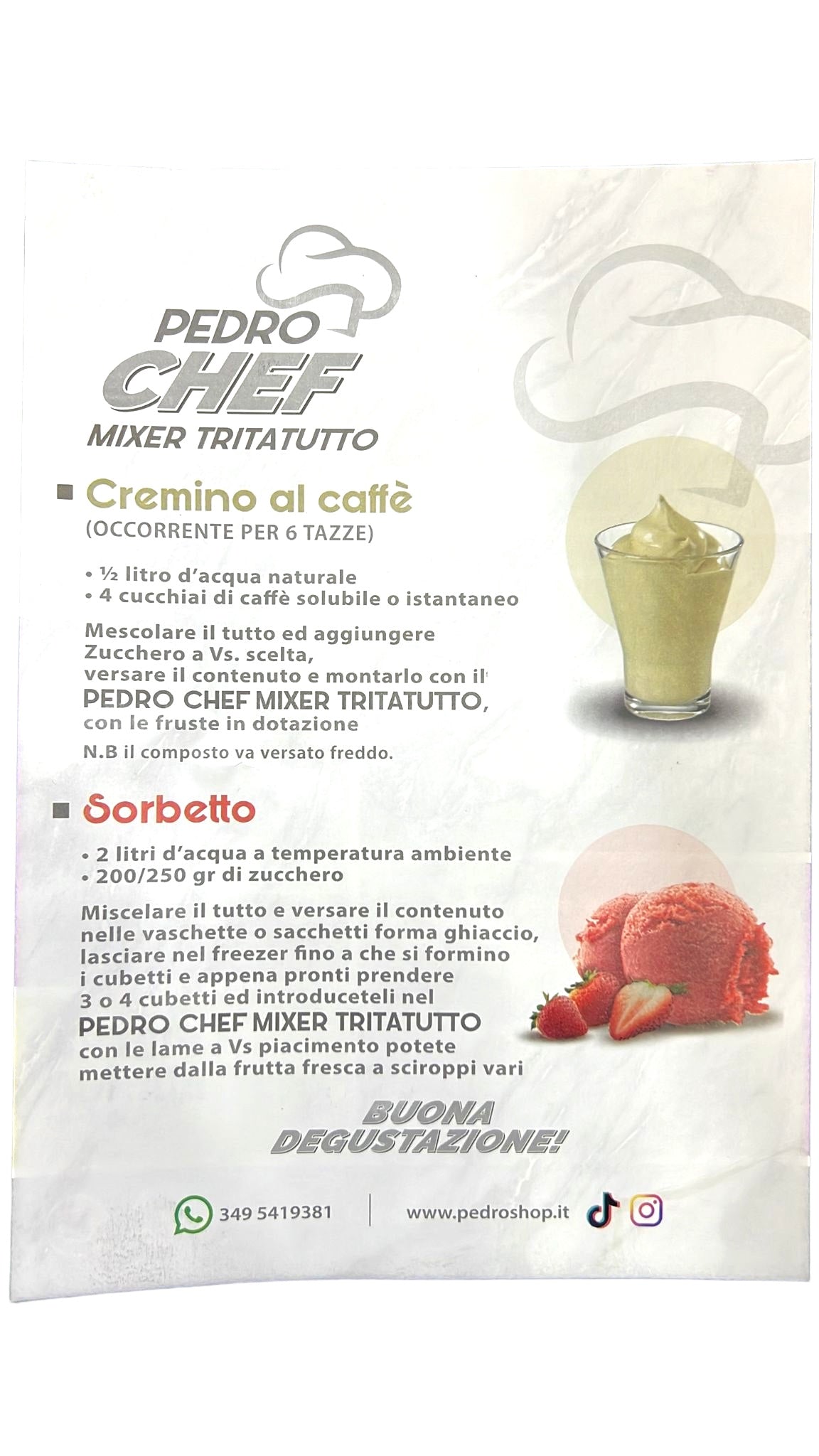 PEDRO CHEF tritatutto professionale con 5 lame