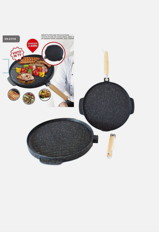 PADELLA Double Face ceramicata per Grill e Crêpes 28 cm