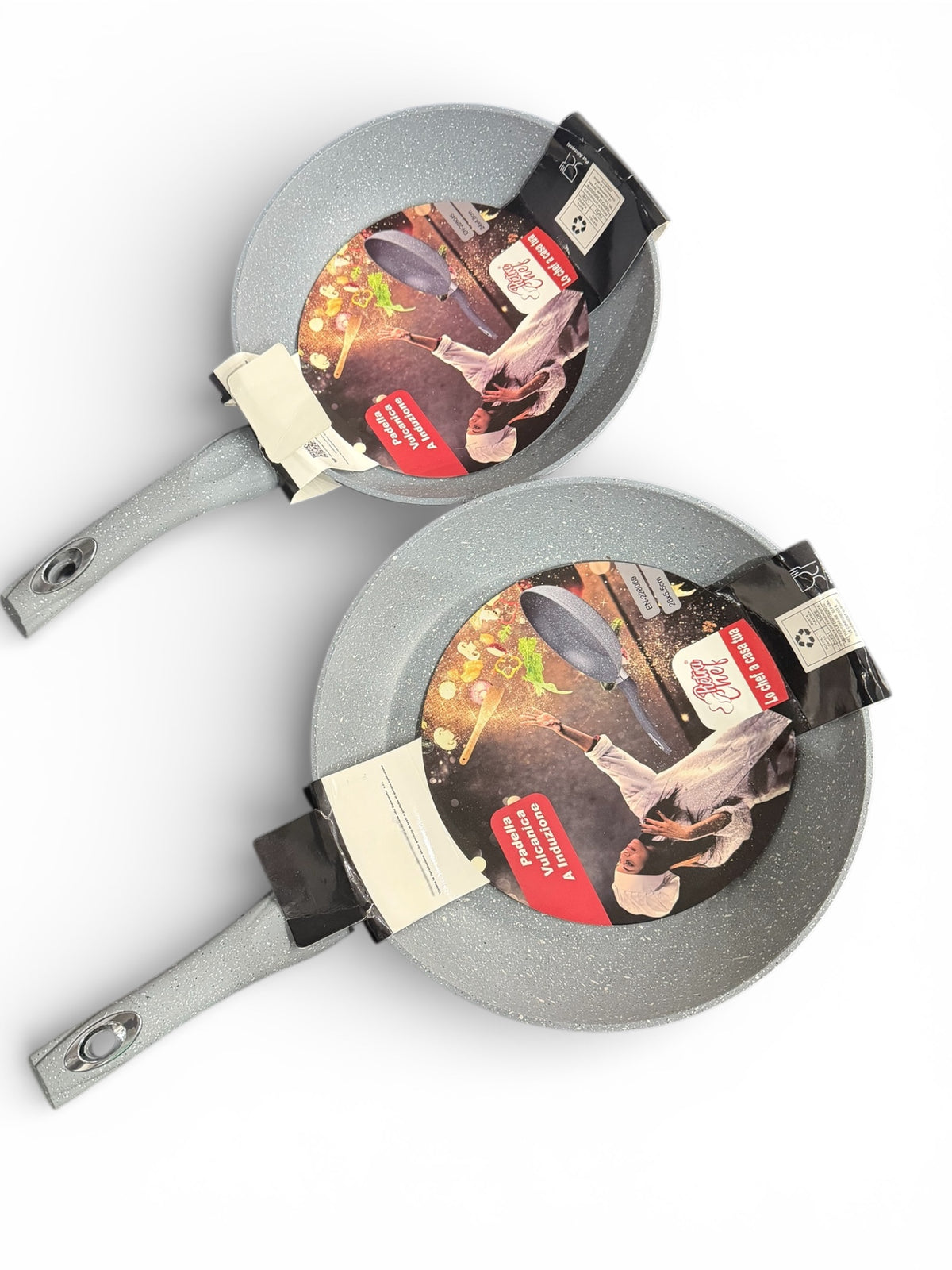 Padella grigia 26 cm vulcanica antiaderente rivestimento pietra lavica