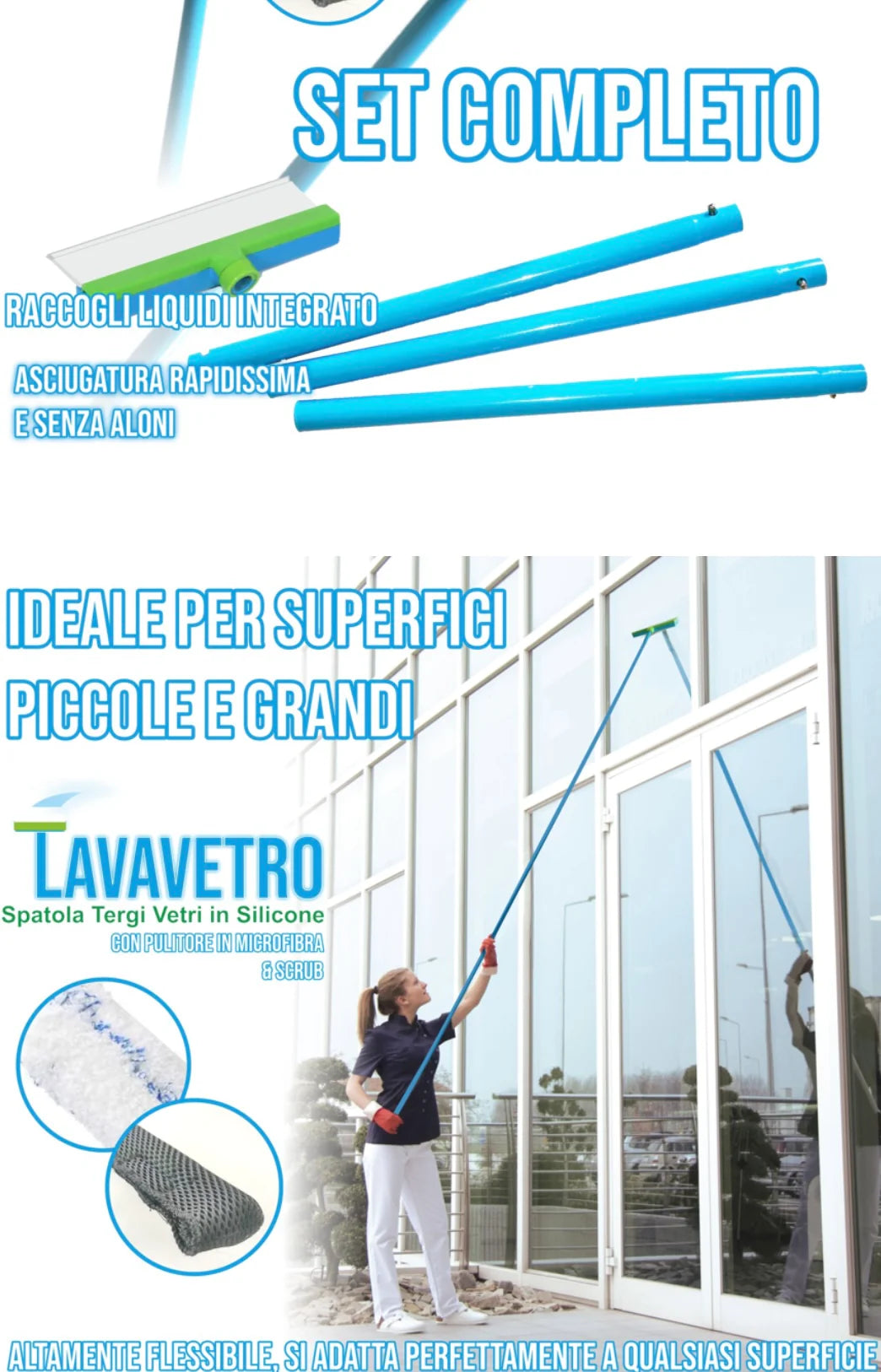 Clean Glass professional set Grande e piccolo
