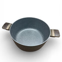 Casseruola Antiaderente 28 cm con Manici Soft Touch Fondo Full Induction Coperchio in Vetro e silicone antirottura